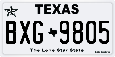 TX license plate BXG9805