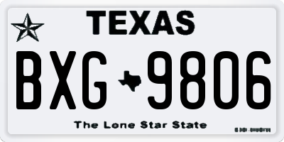 TX license plate BXG9806
