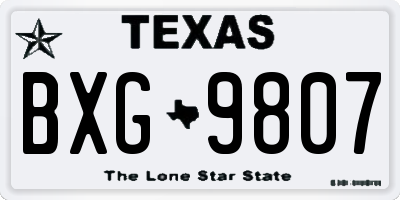 TX license plate BXG9807