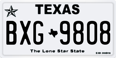 TX license plate BXG9808