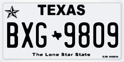 TX license plate BXG9809
