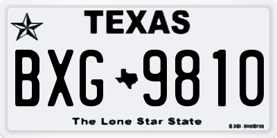 TX license plate BXG9810