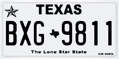 TX license plate BXG9811