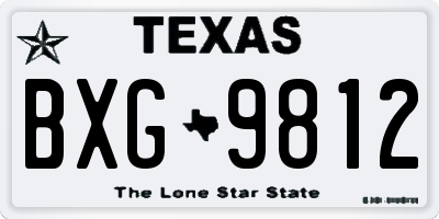 TX license plate BXG9812