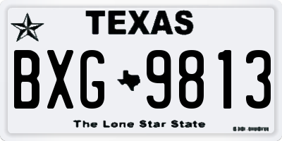 TX license plate BXG9813