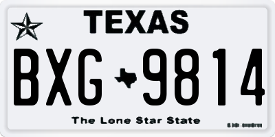 TX license plate BXG9814