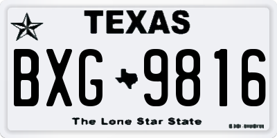 TX license plate BXG9816