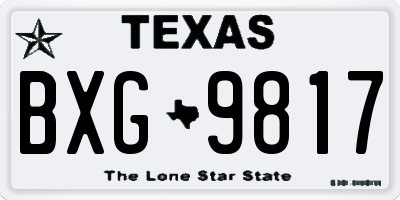 TX license plate BXG9817