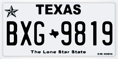 TX license plate BXG9819