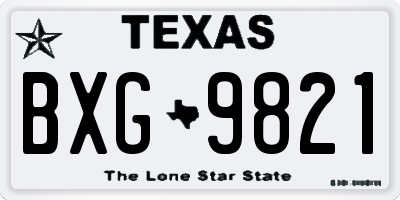 TX license plate BXG9821