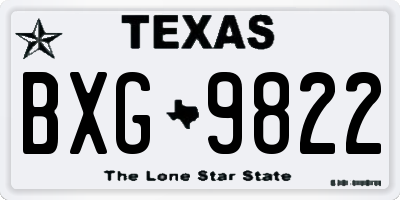 TX license plate BXG9822