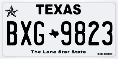 TX license plate BXG9823