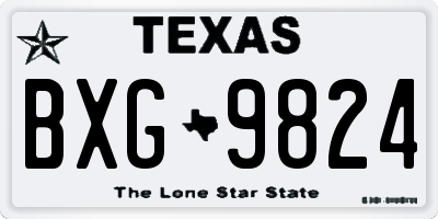 TX license plate BXG9824