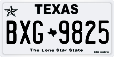 TX license plate BXG9825