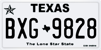 TX license plate BXG9828
