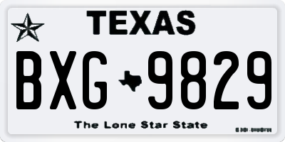 TX license plate BXG9829