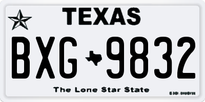 TX license plate BXG9832