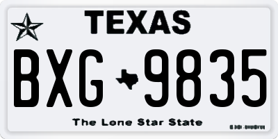 TX license plate BXG9835