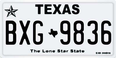 TX license plate BXG9836