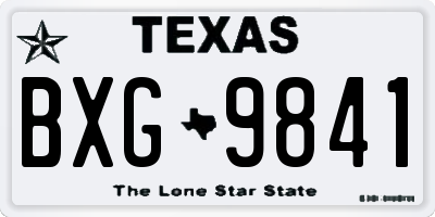 TX license plate BXG9841