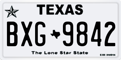 TX license plate BXG9842