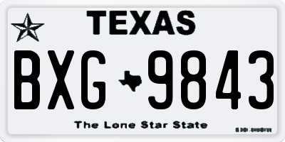 TX license plate BXG9843