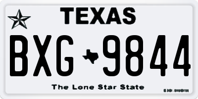 TX license plate BXG9844