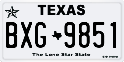 TX license plate BXG9851
