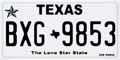 TX license plate BXG9853