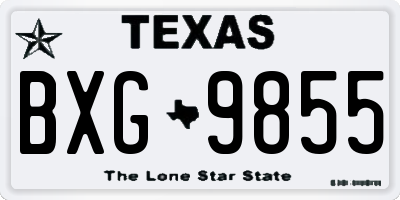 TX license plate BXG9855