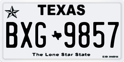 TX license plate BXG9857