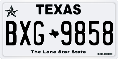 TX license plate BXG9858