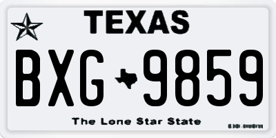 TX license plate BXG9859
