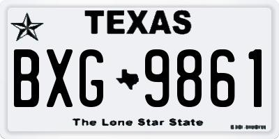 TX license plate BXG9861