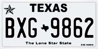 TX license plate BXG9862