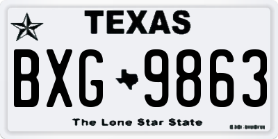 TX license plate BXG9863