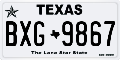 TX license plate BXG9867