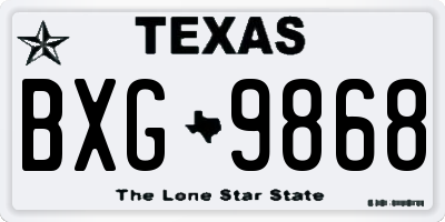 TX license plate BXG9868