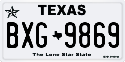 TX license plate BXG9869