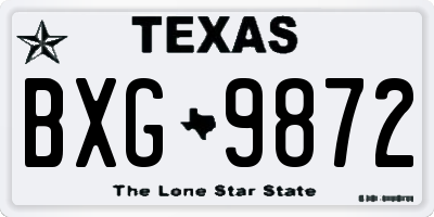TX license plate BXG9872