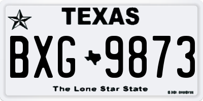 TX license plate BXG9873