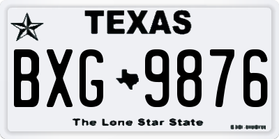 TX license plate BXG9876