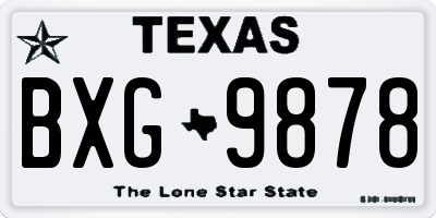 TX license plate BXG9878