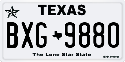 TX license plate BXG9880