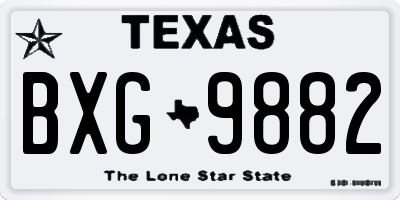 TX license plate BXG9882