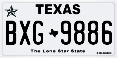 TX license plate BXG9886