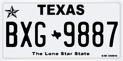 TX license plate BXG9887