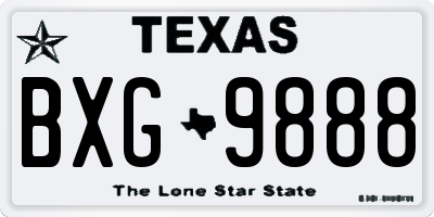 TX license plate BXG9888