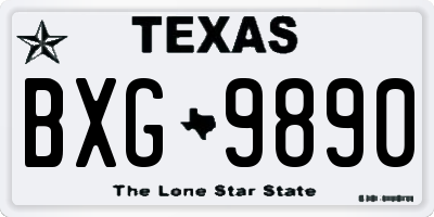 TX license plate BXG9890