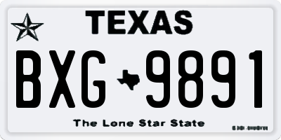 TX license plate BXG9891